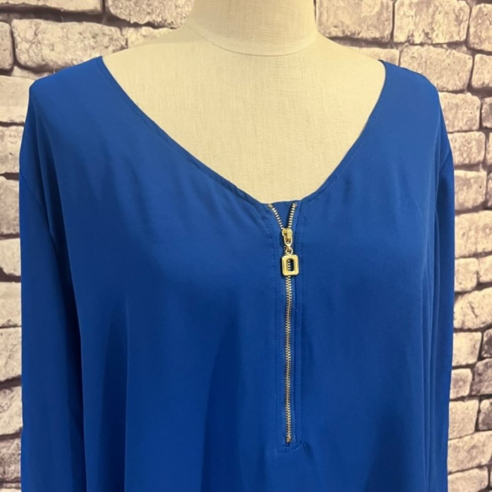 Tacera Blue Long Sleeve Blouse Size 3X - Picture 2 of 9